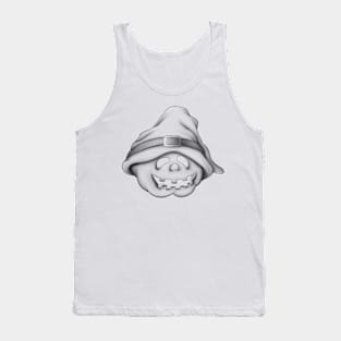 Halloween Pumpkin Sketch - Slouchy Hat Tank Top